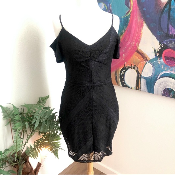 Guess Black Lace Cut Out Party Dress - Picture 2 of 11